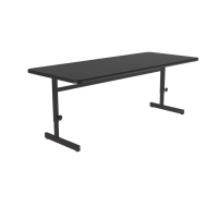 Correll 48" W x 30" D Height-Adjustable Laminate Training Table (Shown in Black)