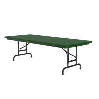 Correll Heavy-Duty 72" W x 30" D Height Adjustable 22" - 32" Rectangular Colored Folding Table (Shown in Green)