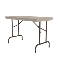 Correll 48" W x 24" D x 29" H Rectangular Tamper-Resistant Folding Table (Shown in Mocha)
