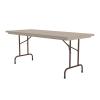 Correll 72" W x 30" D x 29" H Rectangular Tamper-Resistant Folding Table (Shown in Mocha)