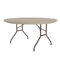 Correll 60" Round Tamper-Resistant Folding Table (Shown in Mocha)