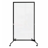 Screenflex Freestanding 40" W x 74" H Clear Acrylic Mobile Configurable Room Divider