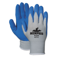 Memphis Flex Seamless Nylon Knit Gloves, Small, Blue/Gray, 12/Pair