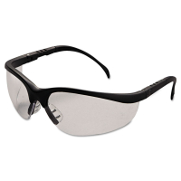Crews Klondike Safety Glasses, Matte Black Frame, Clear Lens, 12/Pack