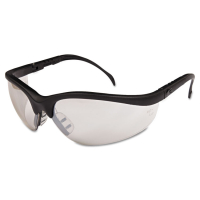 Crews Klondike Safety Glasses, Black Matte Frame, Clear Mirror Lens, 12 Pack