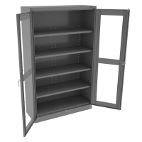 Tennsco 48" W x 18" D 78" H Jumbo C-Thru Storage Cabinet, Assembled (Shown in Medium Grey)