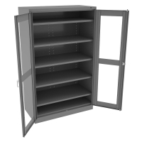 Tennsco 48" W x 24" D 78" H Jumbo C-Thru Storage Cabinet, Assembled (Shown in Medium Grey)