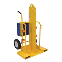Vestil Steel Welding Cylinder Torch Cart, 500 lbs. load, Yellow