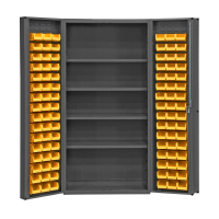 Durham Steel 36" W x 24" D x 72" H Box Door Bin Storage Cabinets, Hook-On Bins