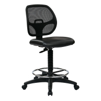 Office Star Work Smart Deluxe Mesh-Back Vinyl Drafting Chair, Footring