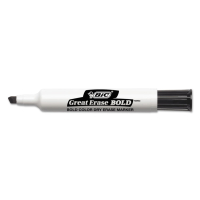 BIC Great Erase Bold Dry Erase Marker, Chisel Tip, Black, 12-Pack