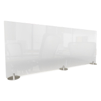 Ghent 59" W x 24" H Clear Acrylic Plexiglass Freestanding Desk Privacy Panel