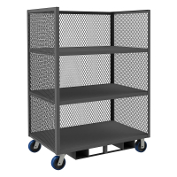 Durham Steel 3-Shelf 3600 lb Load Mesh-Sided Stock Carts