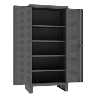 Durham Steel 24" D x 78" H 12-Gauge Storage Cabinets with Pegboard Doors, Assembled