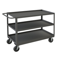 Durham Steel 3-Shelf 3000 lb Load Stock Cart with 1-1/2" Lip