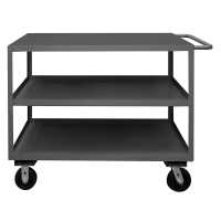 Durham Steel 3-Shelf 3000 lb Load Stock Cart with Top Lips Down