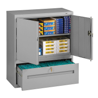 Tennsco Storage Cabinets with Lateral Drawer (Shown in Medium Grey)