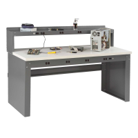 Tennsco EB-2-3072P Plastic Laminate Electronic Work Bench with Panel Legs and Electronic Riser (Shown with Electronic Riser)