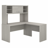 Bush Business Furniture L Desk with Hutch (Shown in Light Grey)