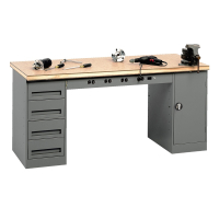 Tennsco Electronic Modular Workbenches (Compressed Wood Top with 1-Drawer, 1-Cabinet)