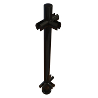 ADM EP5 Black Steel 3-Way Post for Bolted Sneeze Guards