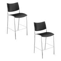 Mayline Escalate Plastic Low-Back Bistro Stool, 2-Pack