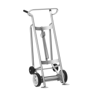 Valley Craft 4-Wheel Aluminum Drum Hand Truck With Solid Rubber Wheels, Hand Brake, Standard Chime Hook