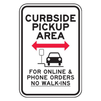 Accuform Engineer Grade Reflective Curbside Pickup Area for Online and Phone Orders Parking Signs