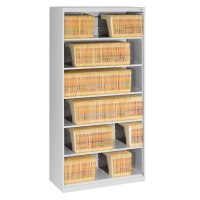 Tennsco 6-Shelf 36" Wide Open Shelf Lateral File Cabinet (Shown in Light Grey)