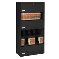 Tennsco 6-Shelf 36" Wide Closed Shelf Lateral File Cabinet (Shown in Black)