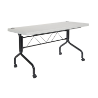 Office Star 60.5" W x 23.75" D Resin Flipper Nesting Training Table, Grey