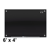 Quartet G7248B Infinity 6 x 4 Black Magnetic Glass Whiteboard (Smaller board shown; actual has six mounting points)