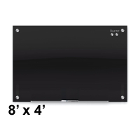 Quartet G9648B Infinity 8 ft. x 4 ft. Black Magnetic Glass Whiteboard (Smaller board shown; actual has eight mounting points)