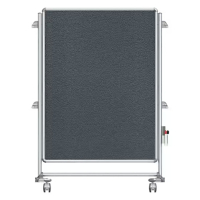 Ghent 46" x 34" Nexus Jr. Partition Double-Sided Fabric Mobile Bulletin Board, Grey
