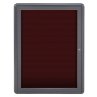 Ghent Ovation 2' x 3' Pin-On Enclosed Letter Board, Burgundy