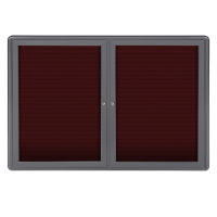 Ghent Ovation 4' x 3' Pin-On Enclosed Letter Board, Burgundy