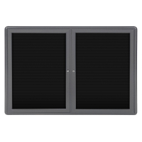 Ghent Ovation 4' x 3' Pin-On Enclosed Letter Board, Black