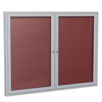 Ghent Outdoor 4' x 3' Pin-On Enclosed Vinyl Letter Board, Burgundy/Silver