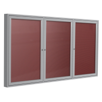Ghent Outdoor 8' x 4' Pin-On Enclosed Vinyl Letter Board, Burgundy/Silver