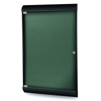 Ghent Silhouette Indoor 2.25' x 3.5' Black Aluminum Frame Vinyl Enclosed Bulletin Board