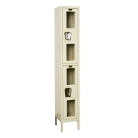 Hallowell Double Tier Safety-View Lockers 12" W x 78" H, Tan