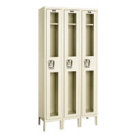 Hallowell Single Tier 3-Wide Safety-View Lockers 36" W x 78" H, Tan