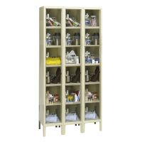 Hallowell 6-Tier 3-Wide Safety-View Plus Box Lockers 36" W x 78" H, Tan