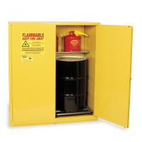 Eagle HAZ5510 Self Close Two Door 2-Vertical Drums Hazardous Material Safety Cabinet, 110 Gallons, Yellow 