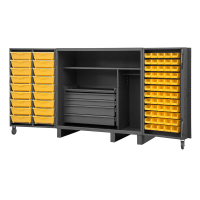 Durham Steel Heavy Duty 12 Gauge 60" x 36" x 78" Combination Bin, Drawer, Wardrobe & Shelf Storage Cabinet