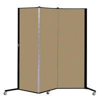 Screenflex Freestanding 69" W x 69" H Healthflex Mobile Configurable Fabric Room Divider (Shown in Walnut)