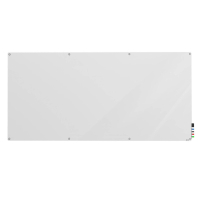 Ghent Harmony 10' x 4' Magnetic Glass Whiteboard With Radius Corners, 4 Rare Earth Magnets, 4 Markers and Eraser