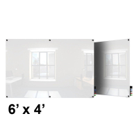 Ghent Harmony 6' x 4' Square Corners Colored Magnetic Glass Whiteboard