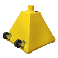 IdealShield 22" W x 22" D x 22" H Polyethylene Mobile Pyramid Sign Base (Shown in Yellow)