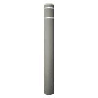 IdealShield 1/8" Thick Flat Top 6" Bollard Cover with Reflective Silver Stripes 67" H (Shown in Grey)